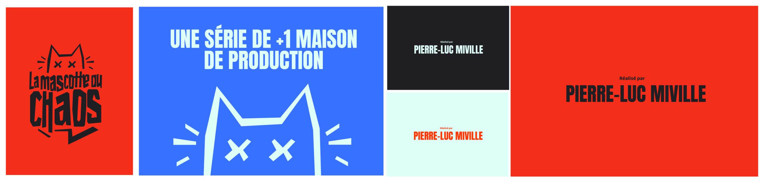 Exemples de cartons du générique dans la palette de La mascotte du chaos